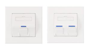 China Angled Faceplate 86x86mm 1 Port 2 Port White wholesale