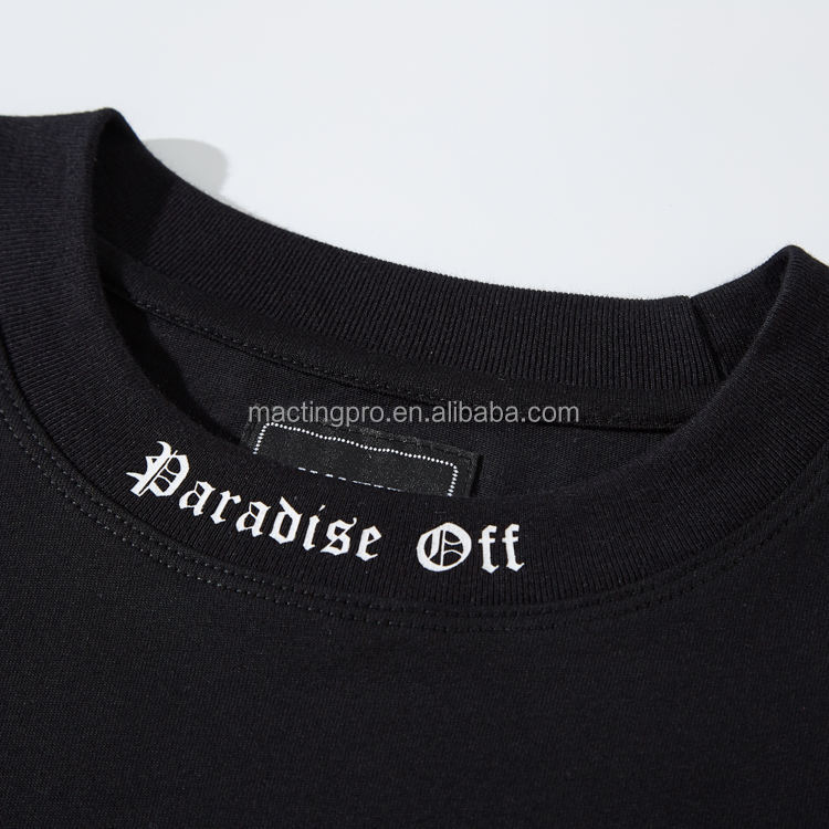 Custom T-Shirt Oversized Three Quarter Boxy Fit Drop Shoulder with Gothic Letter Print