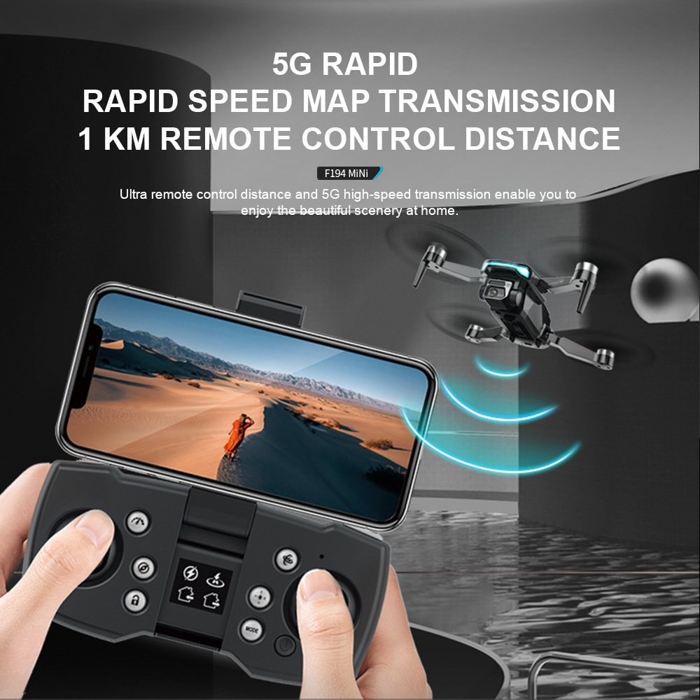 Foldable Mini Drone F194 with GPS and Dual Camera Aerial Photography Remote Control Aircraft