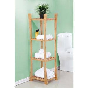 China wooden bamboo floor shelf for bathroom wholesale
