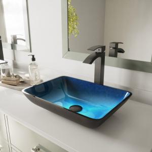 China Turquoise Rectangular Wash Hand Basin Bathroom Sinks Top Mount on sale