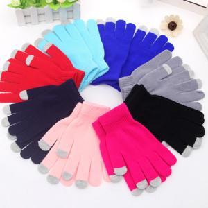 China Smart Phone Touchscreen Winter Gloves / Soft Winter Gloves Plain Style wholesale