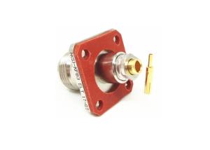 China 4 Holes Flange Mount N Type RF Connector Customized Design Long Lifetime wholesale