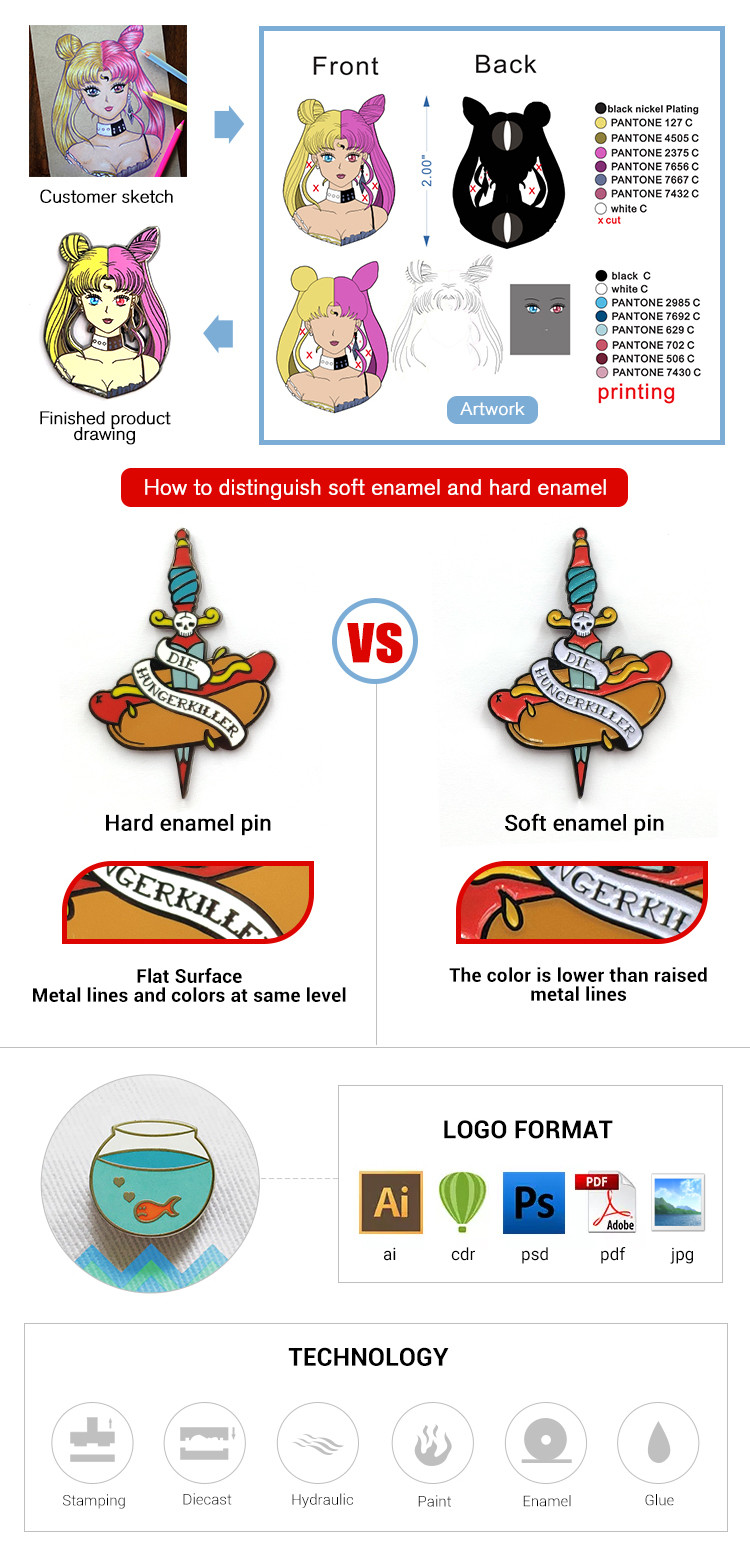 Rainbow Metal Enamel Pins Company Custom Button Badge Pin 1 Inch