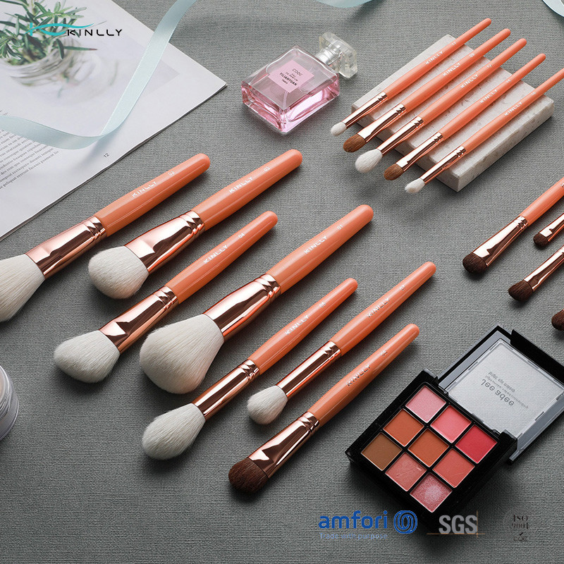 22pcs Wooden Handle Makeup Brushes With Natural Hair And Wooden Handle