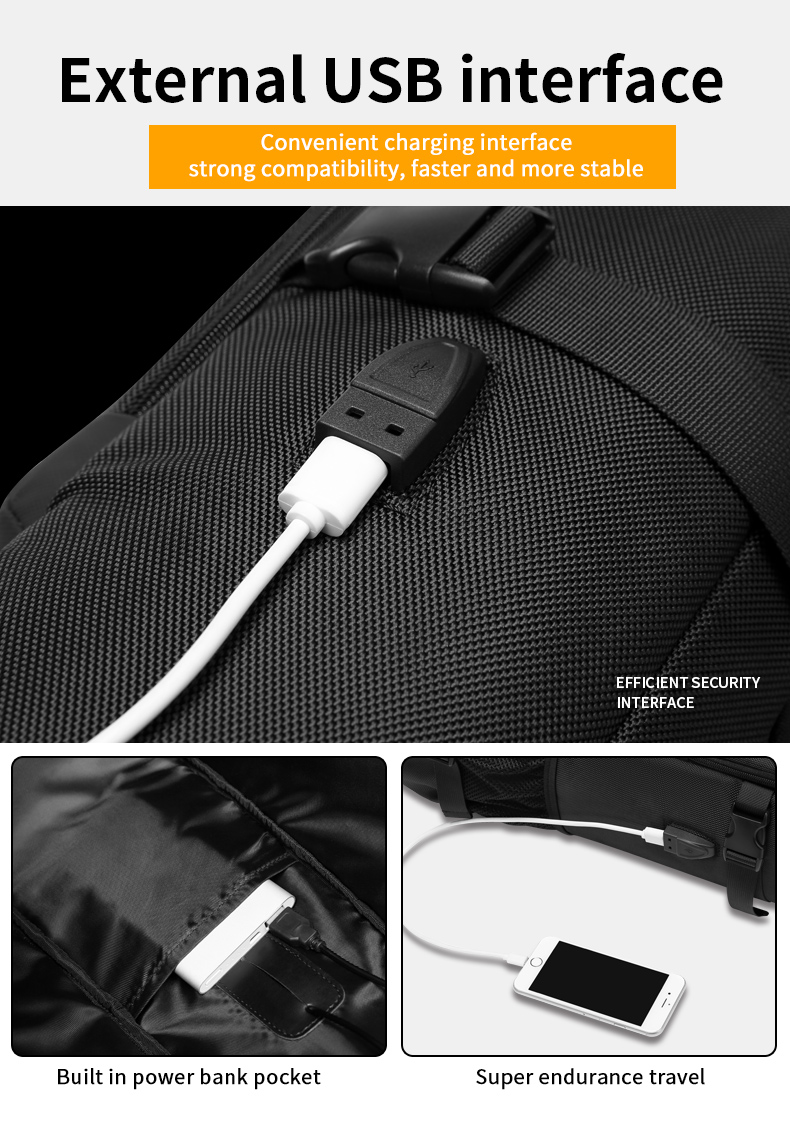 Multifunctional Waterproof Business Backpack Accept Customizable Logo