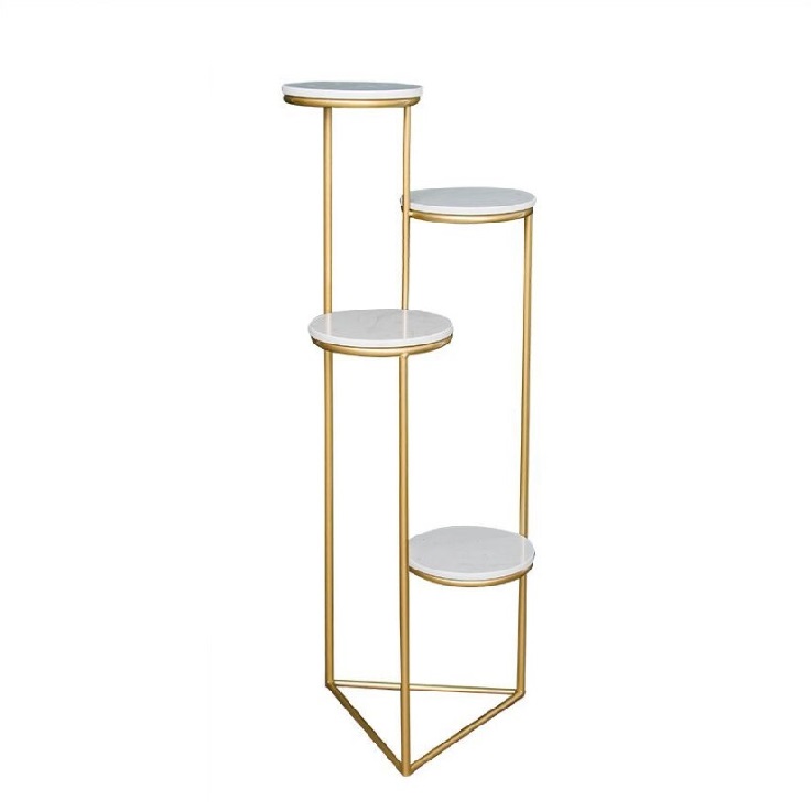 Flower pot shelf steel three layer stand for planter