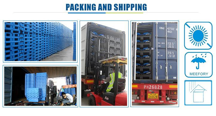 Big blue shipping box attached lid storage container wholesale Plastic Tote