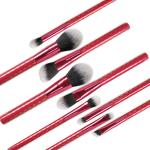 Cosmetic Beauty Brush Set 9 Pieces Joyous Red Seamless Makeup