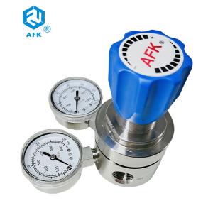 China PCTFE PTFE Stainless Steel Pressure Regulator 1000PSI 600Psi Double Gauges wholesale