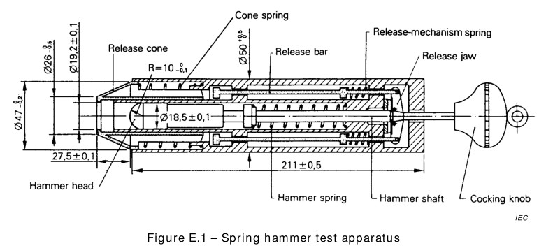 Impact Testing Machine Spring Hammer With Adjustable 6 Level Energy
