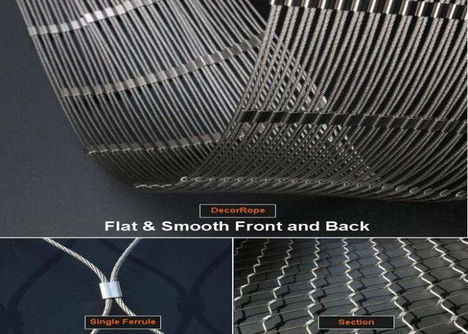 Facade Cladding Or Architectural Wire Mesh / Stainless Steel Cable Mesh 1