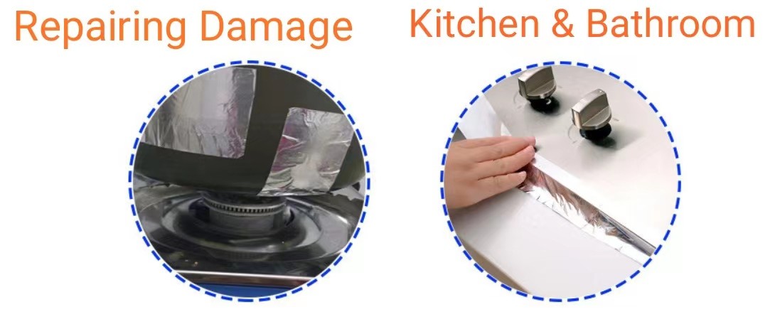 Waterproof Seal Sliver Aluminum Foil Duct Adhesive Tape Seaming Leakproof 0.1mm