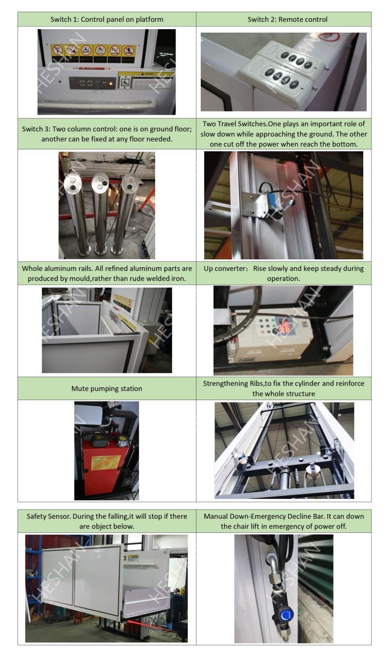 CE Residential Electric Vertical Wheelchair Lift Elevators Home Lifts For Disabled