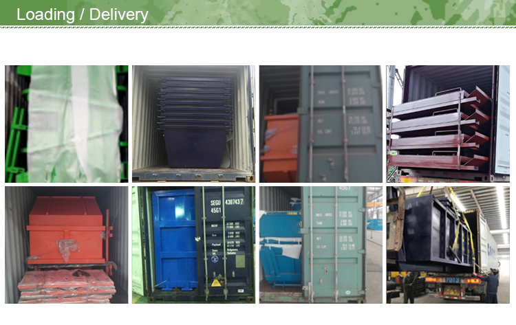 4 Yards Construction Waste Transport Skip Bin Heavy Metal Garbage Container