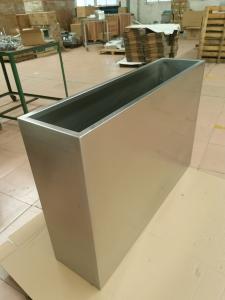 China Custom Stainless Steel Rectangular Garden Planter Extra Large Metal Flower Pot wholesale
