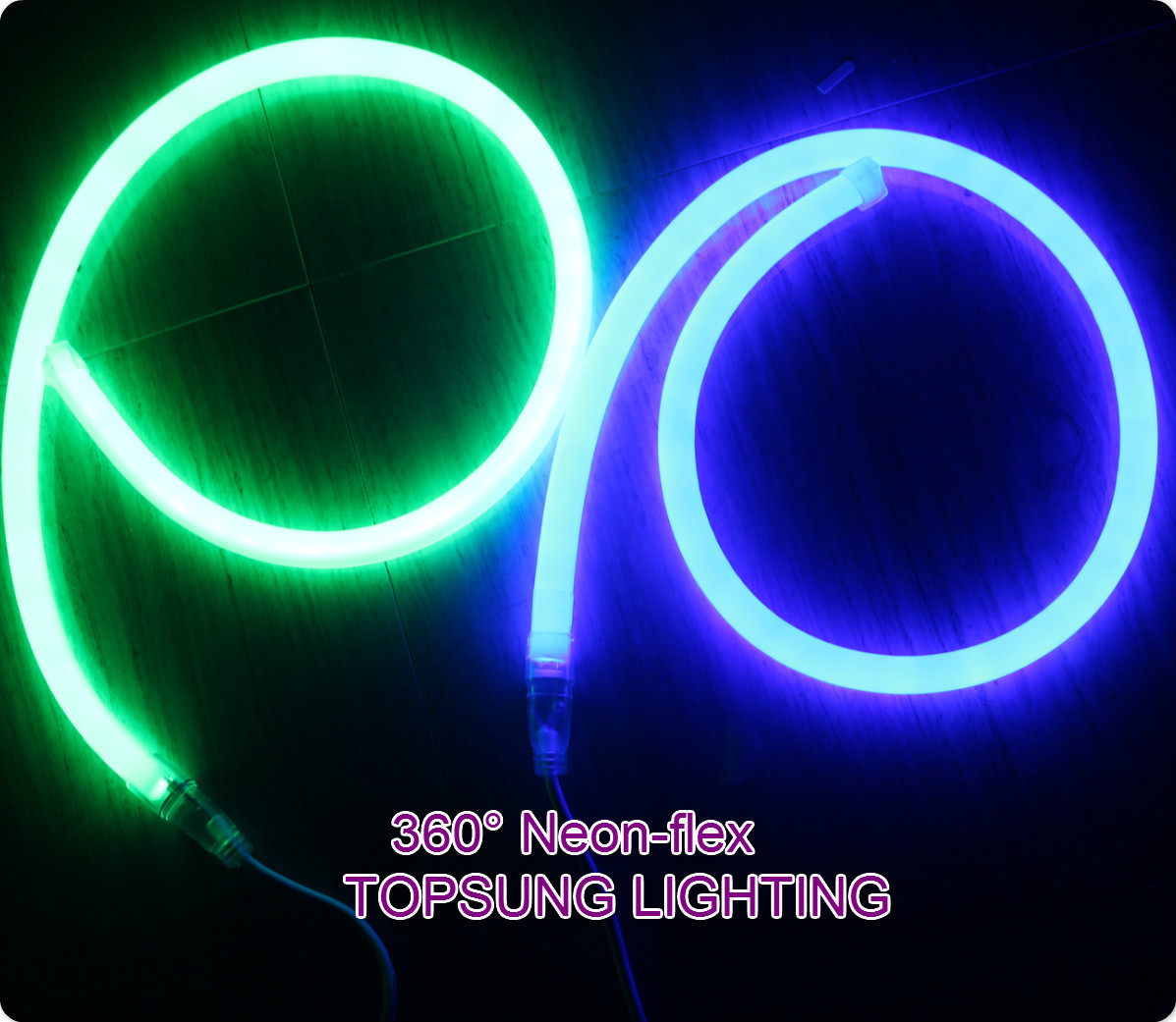 IP67 110 volt dmx led neon rope 16mm 360 degree round flex lights blue