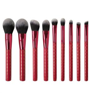 China Cosmetic Beauty Brush Set 9 Pieces Joyous Red Seamless Makeup wholesale