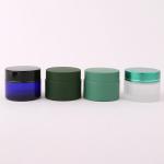 Matte Black Blue Green Cosmetic Bottle Packaging Glass Cream Jar 5g 10g 15g 30g
