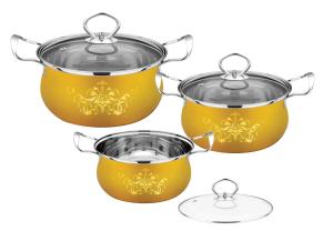 China Home Kitchen Stainless Steel Cookware Sets With Glass Lid High Polishing wholesale
