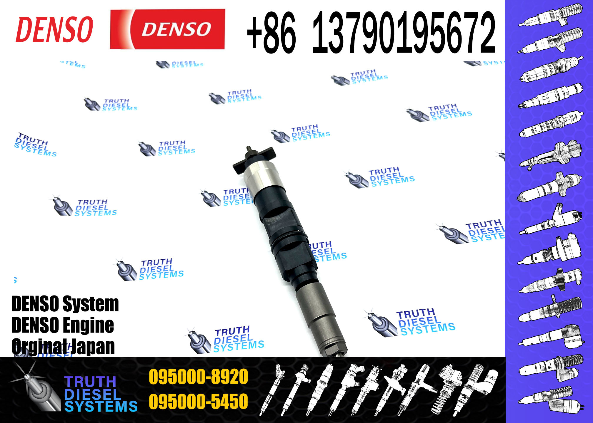 DENSO injetor 095000-8920 ME306398 new Common Rail Injector 095000-8920 ME306398 for M-itsubishi 6M60T engine