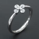 Girl White Gold Rings Jewellery / Real Silver 925 Heart Shaped Rings