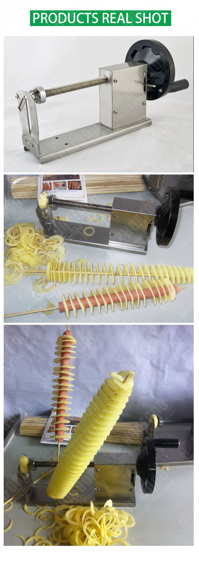 SS304 Veggie Potato Twister Tornado Slicer Potato Tornado Chips Machine