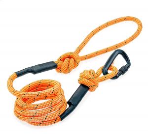 China 6 Feet Sturdy Nylon Dog Leash , Mountain Climbing Rope Leash With Carabiner on sale