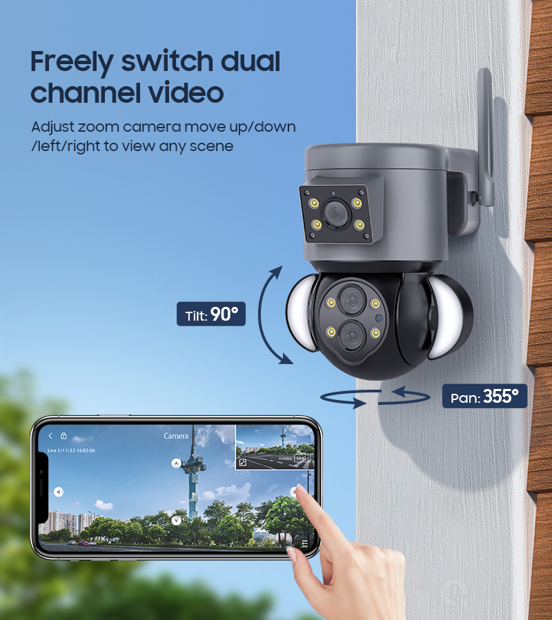 4 Mega Pixel Wireless Speed Dome Security Camera with Multiple Lens and Cloud Storage