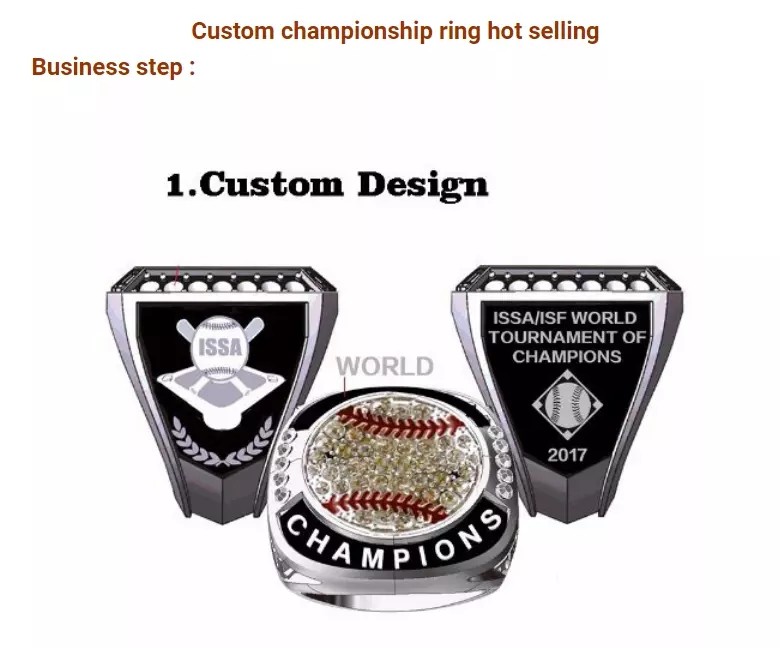 Youth Baseball Silver/Gold Sports Championship Rings