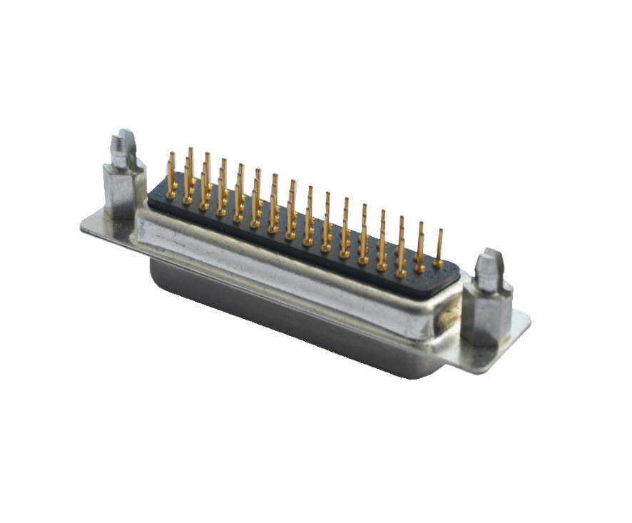 90 Degree 25 Pin D Sub Male Connector Two Rows Female DR With Back Shell