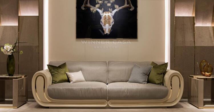Luxury White Genuine Leather Living Room Furniture Modern Sofa Set