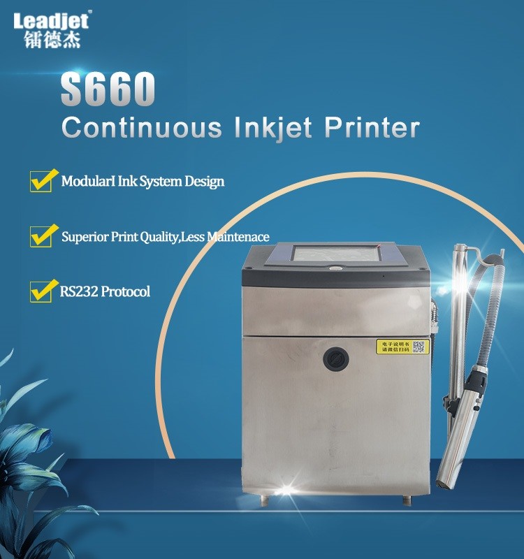 S660 Water Bottles Expiration Date Machine Industrial Inkjet Coding Printer