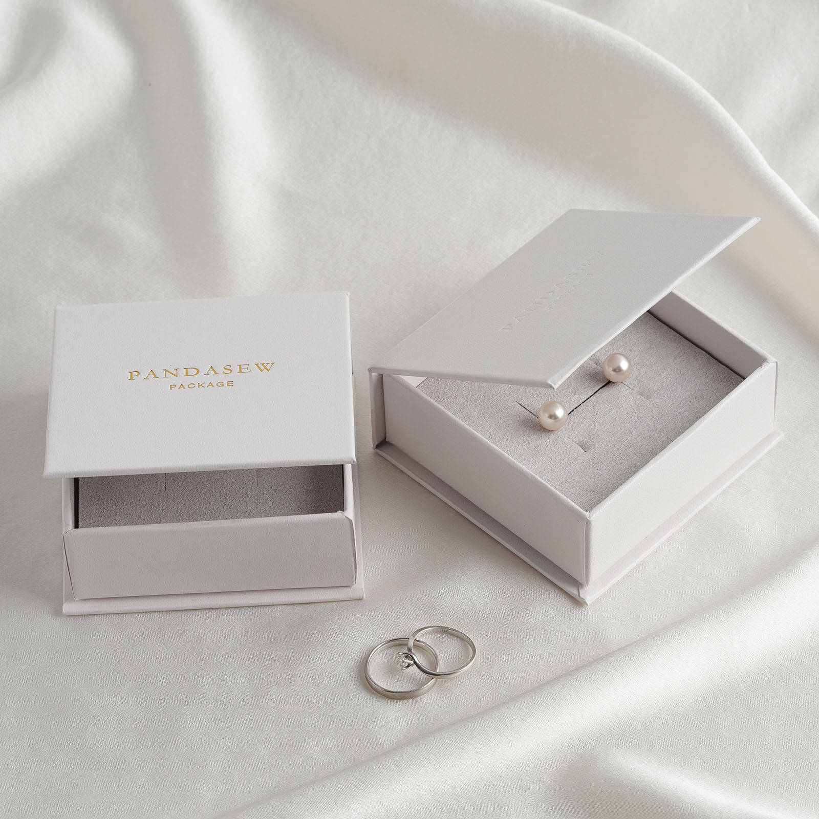 Magnetic Jewelry Rigid Packaging Box Luxury With Hot Stamping Logo
