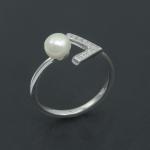 Freshwater Pearl Engagement Rings Jewellery With V Shape Blank Design