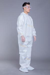 China Sewing Bonding Heat Sealing 55GSM Microporous SF Hooded Coverall wholesale