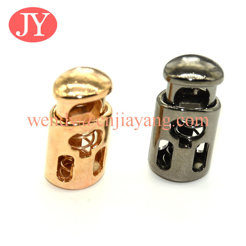 jiayang Supply different shaped metal rope cord lock rope end stopper rope toggle