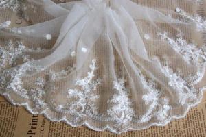 China White Floral Venise Nylon Mesh White Bridal Lace Fabric For Dressmaking wholesale