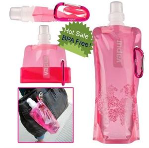 China 16oz plastic folding water bag/foldable water bottle/drink bottle wholesale