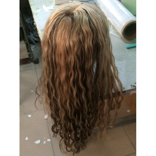 Full Lace Cap Womens Toupee Medium Brown Hair Toupee For Ladies