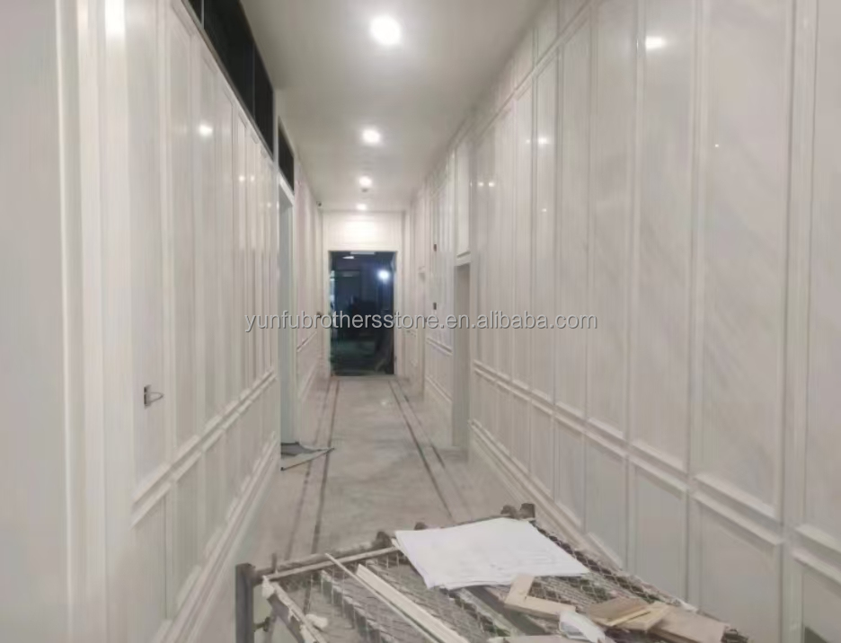 White Thassos Marble Big Slab Polished Stone Wall Panel Tile for Modern Hotel Design
