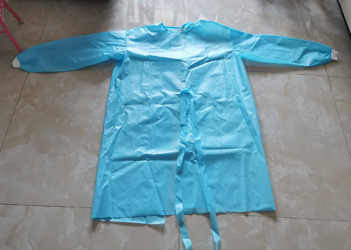 PP PE Coated Non Woven Isolation Gown Garment AAMI Level 2 FDA Certification