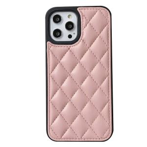 China PU Leather Designer Cell Phone Cases Stitched Grill Pattern Camera Protection wholesale
