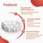 Pharmacy Plastic Pill Bottle Food Grade Customized Logo Screen Printing