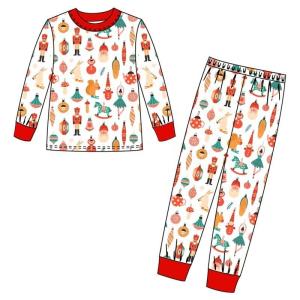 China Baby christmas pants newborn toddlers pajamas set warm onesie baby Christmas clothes set wholesale