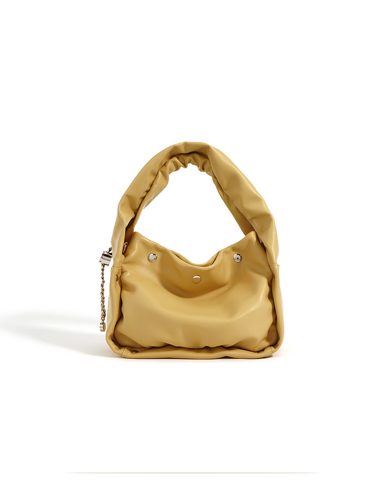 Fashion Must-Have Soft Leather Handbags with Pleated Design and Mini Shoulder Strap