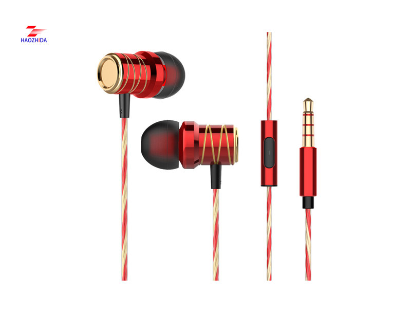Impedance 16Ω with Metal Mircophone TPE Material Haozhida and ring off playing stop and volume control earphone