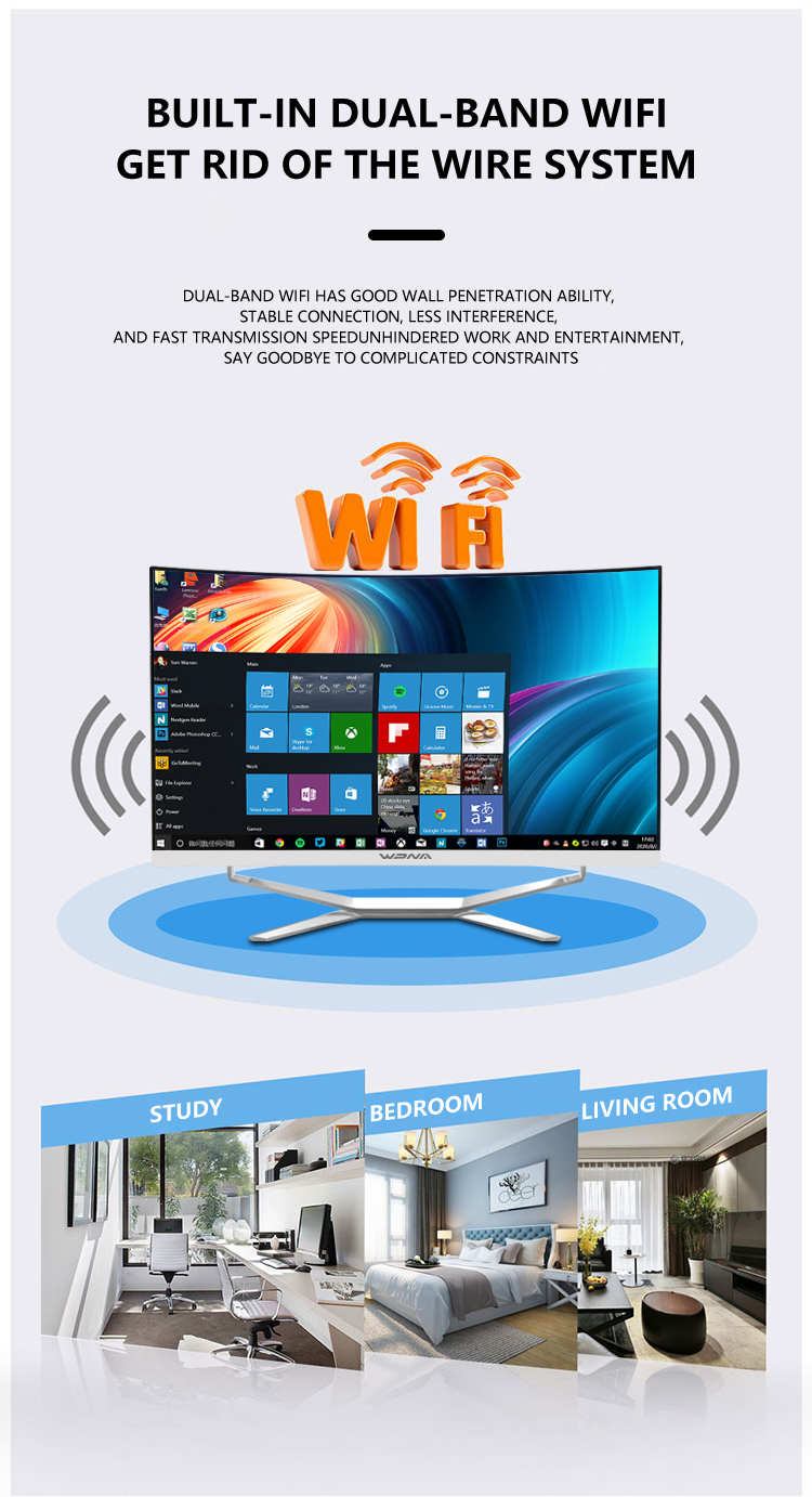 All-in-One Desktop Computer 27 Inch i7 AIO PC with Dual Core Processor and 0.3M Camera