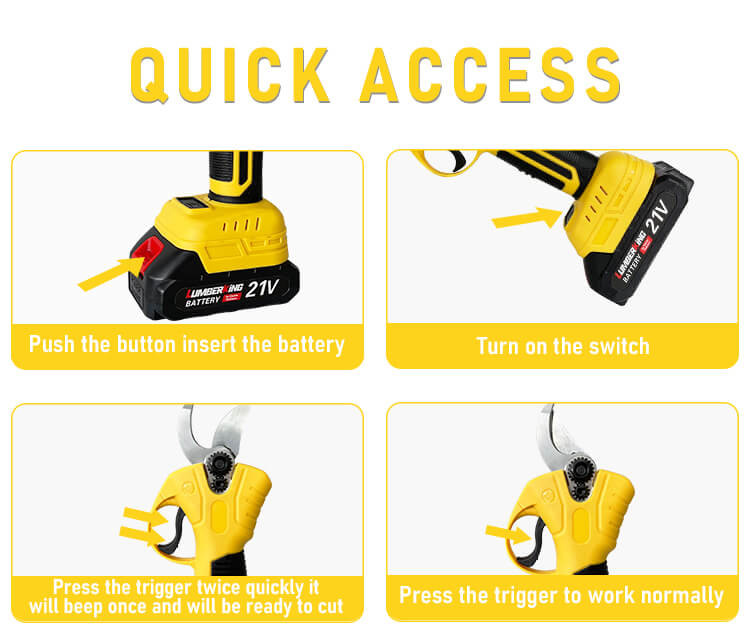 16.8V Brushless Electric Pruning Shears Garden Tool Cordless Scissors For Fruit Tree