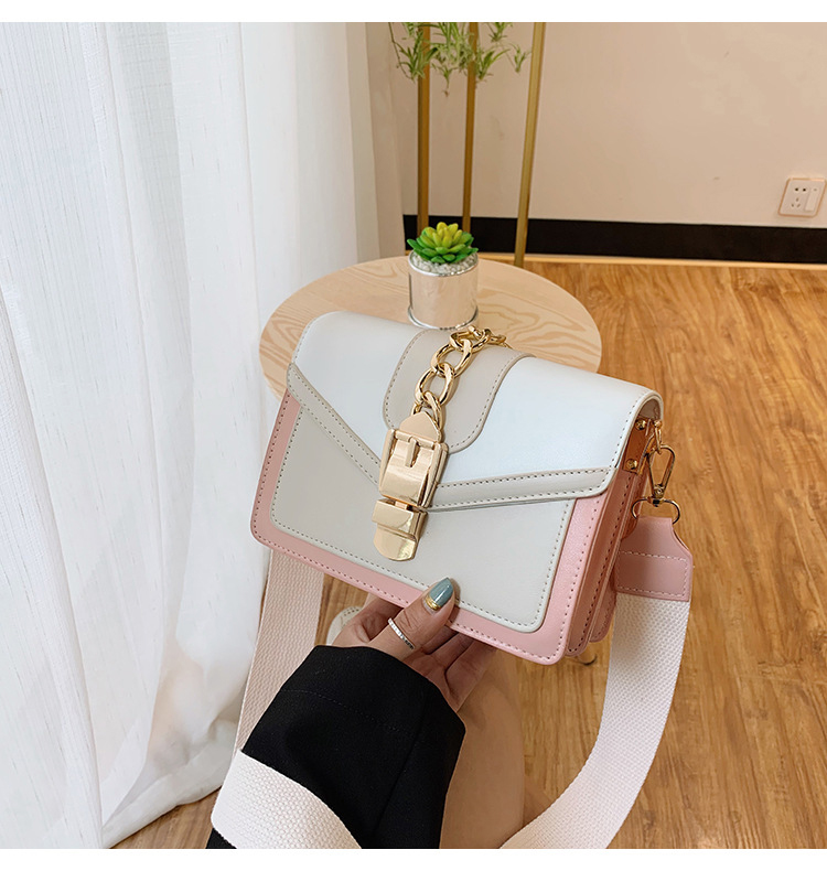 Contrast Color Ladies Cross Body Bag PU Leather Luxury Purses for Women Shoulder Bag